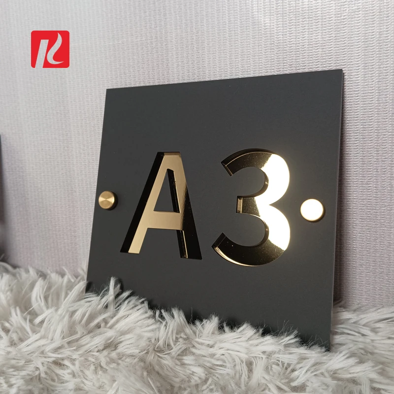 Custom No MOQ Acryl Stainless Steel House Hotel Door Room Number Sign Address Door Plates