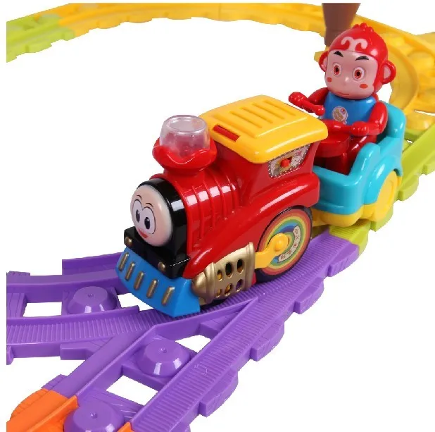 Education DIY Toys Building Block Train For Kids With Light With Music(not included battery)