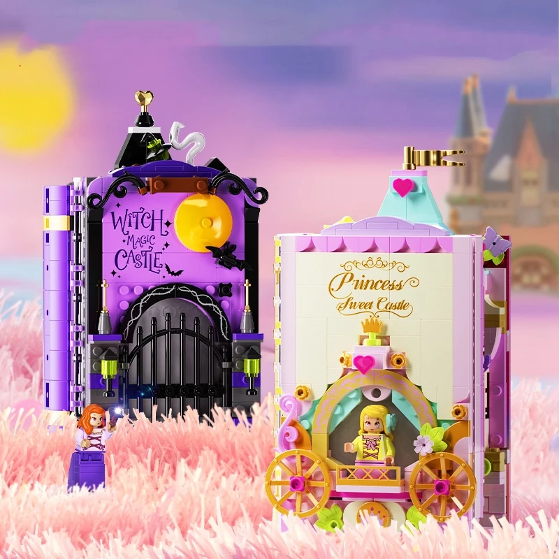 JK8250-8251 Fairy tale photo frame book magic castle creative block small particles building block toys for girls gift