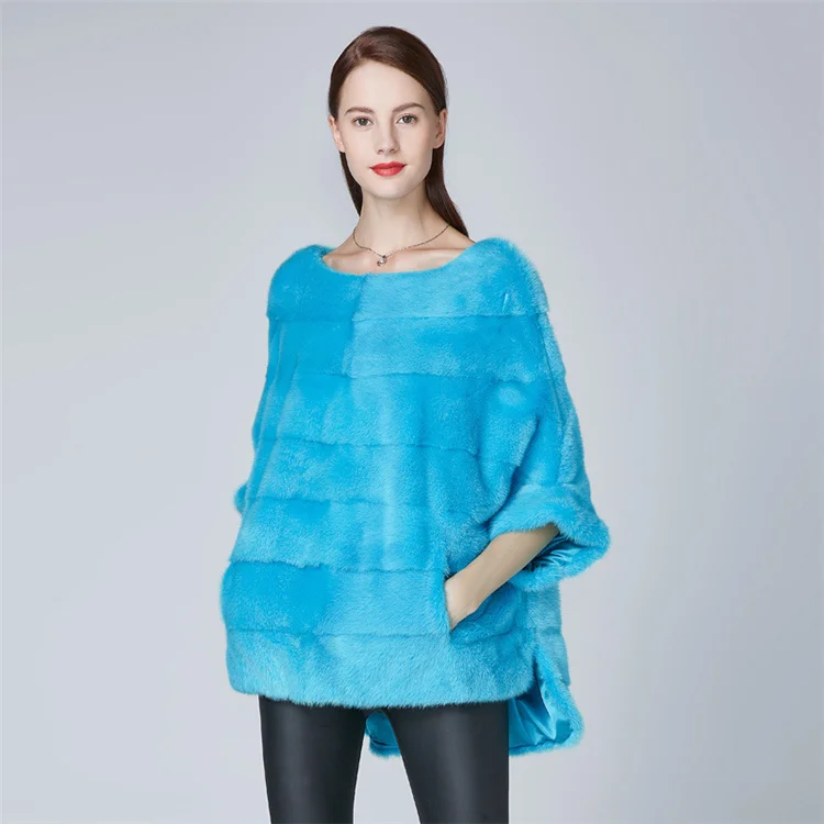 Casual Multicolor Selection Real Natural Mink Fur Cropped Coats For Outdoor Women
