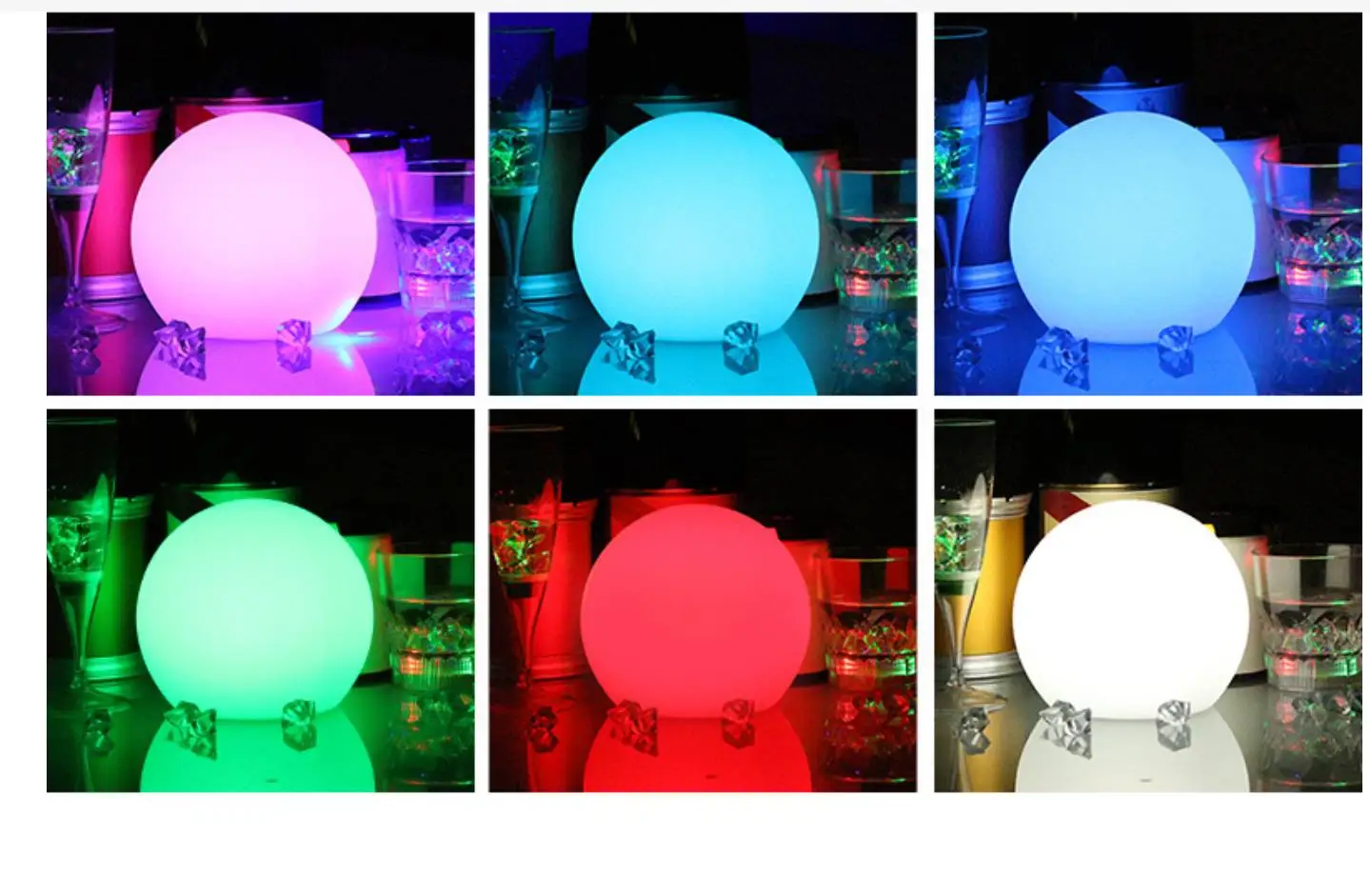 Custom PE Cordless Full RGB Color Changing Outdoor Waterproof Floating Swimming Pool Garden Round Magic LED Moon Light Ball 15CM