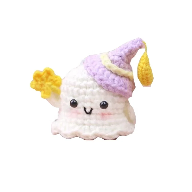 Wholesale Crochet Cotton Halloween Cute Ghost Amigurumi Keychain For Happy Halloween Ghosts Doll