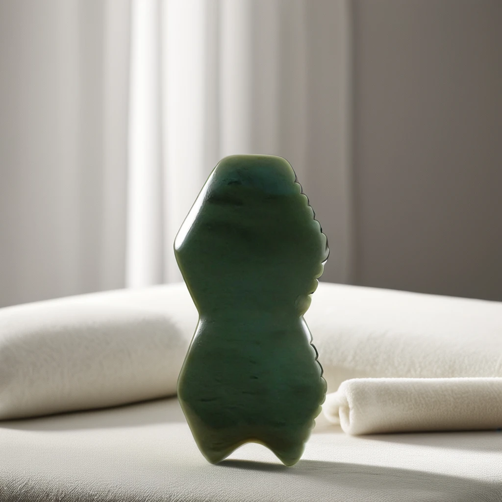 Wholesale Natural Nephrite Jade Gua Sha Facial Massager Custom Logo Jade Guasha Face Tools for Spa