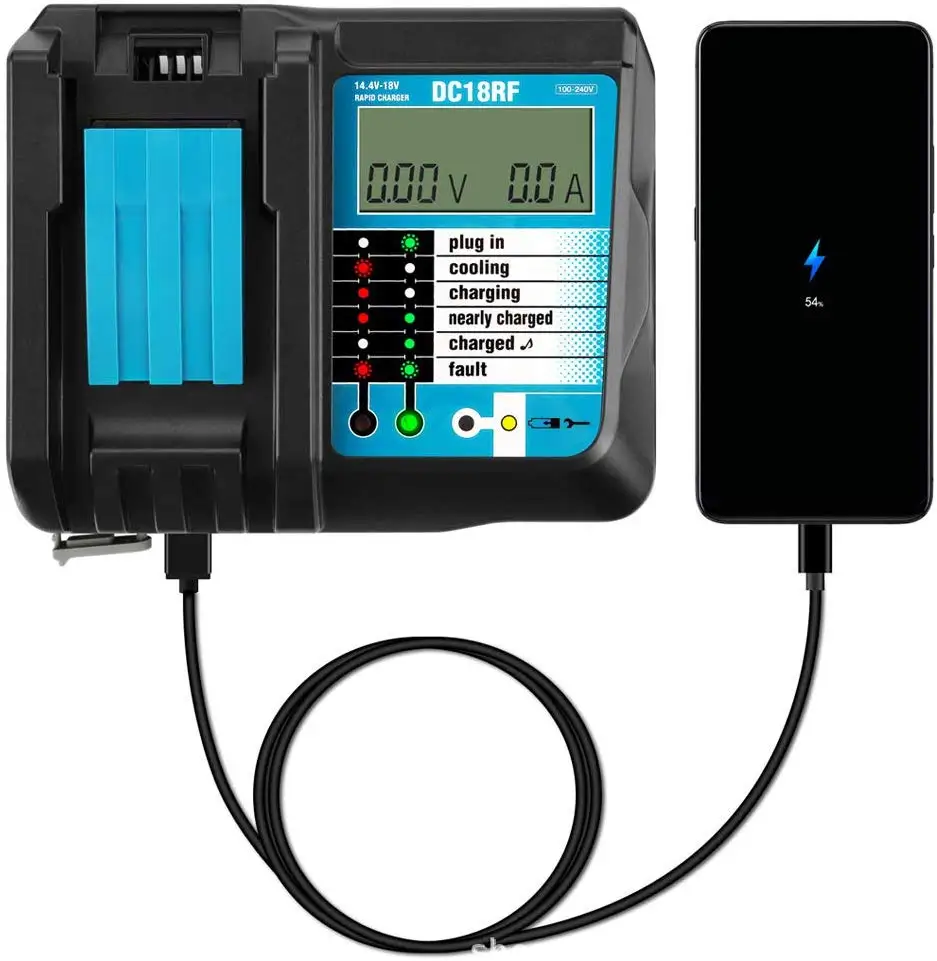 DC18RF DC18RA Li-ion Battery Charger with LCD Screen 3.5A Charging Current For Makitas 14.4V 18V BL1830 BL1815 DC18RC BL1430
