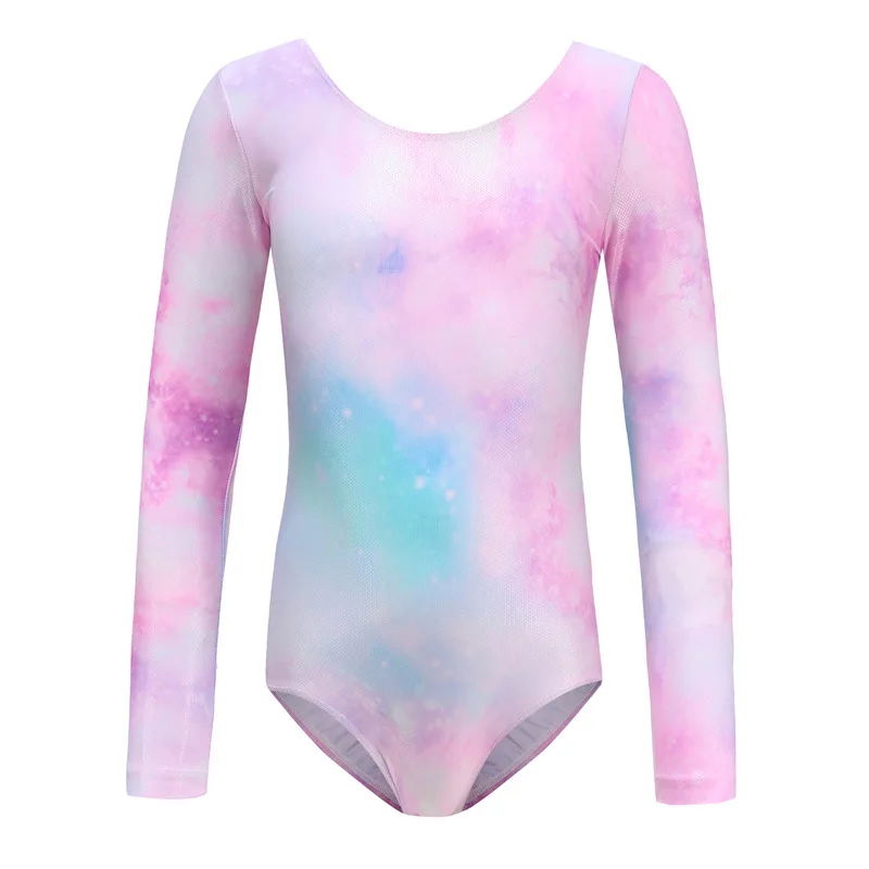 yqw685 Girls Rhythmic Gymnastics Embroidery Leotards Long Sleeve Competition Performance Rhinestone Dance Leotards