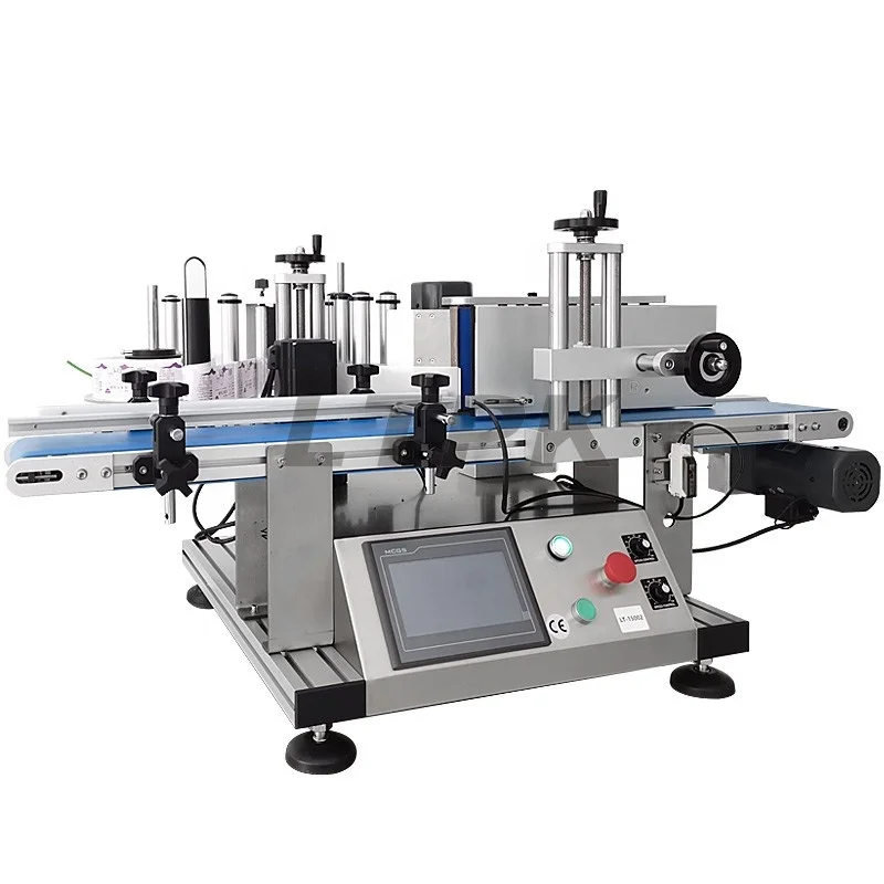 Automatic Desktop Factory beverage Beer Paint Aluminium Tin Cans PET Plastic Round Bottle Labeling Machines