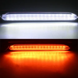 PUERXIN Superbuy Car RGB Headlight Strip Flexible Waterproof Amber Scan Flow DRL Lamp Bar Turn Signal LED Daytime Running Light