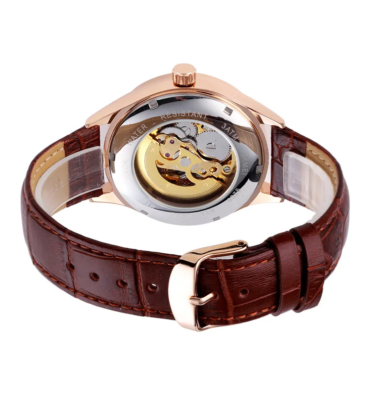 Высококачественные автоматические наручные часы SKMEI 9209, деловые мужские часы-скелетоны с кожаным ремешком