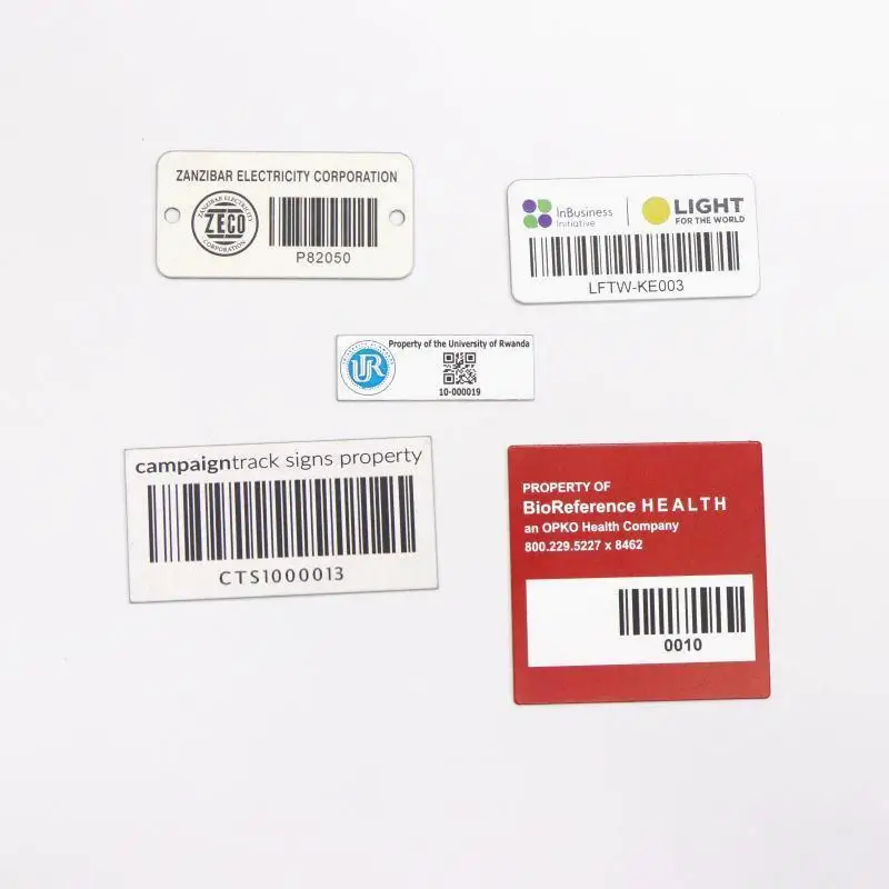 Laser Self Adhesive QR code Metal label Asset Tag Custom Serial Number Barcode Label For Machine