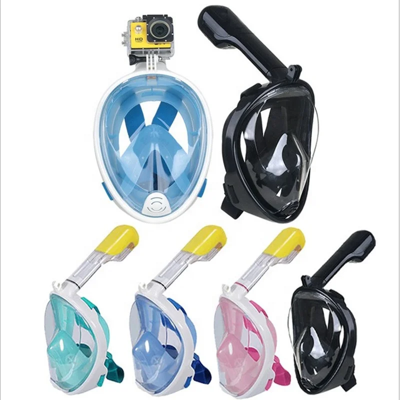 Free to breathing waterproof diving mask go pro camera scuba full face snorkel mask