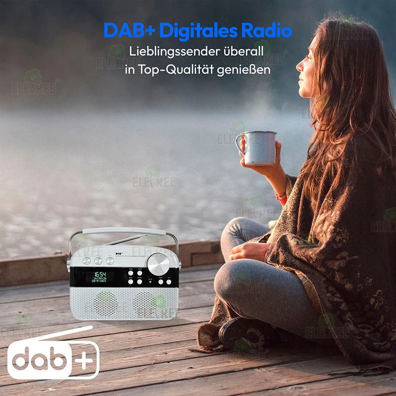 Розовый портативный Dab Plus Fm-будильник домашний ретроспективный Dab-радио с функцией Usb & Fm Bt