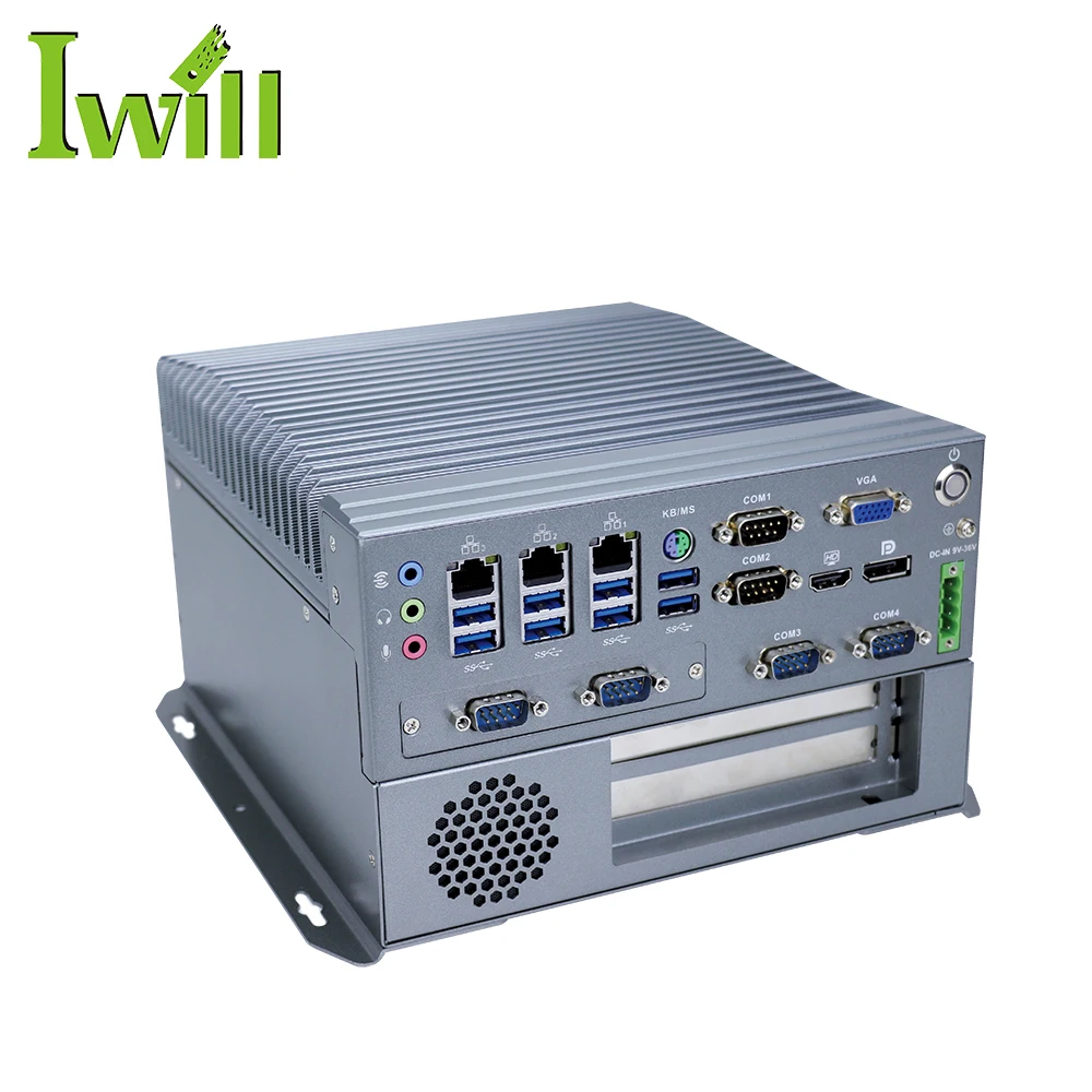 fanless embedded computer pc i3 i5 i7 mini pc 8usb industrial control computer with 1*VGA 1*HD 1*DP