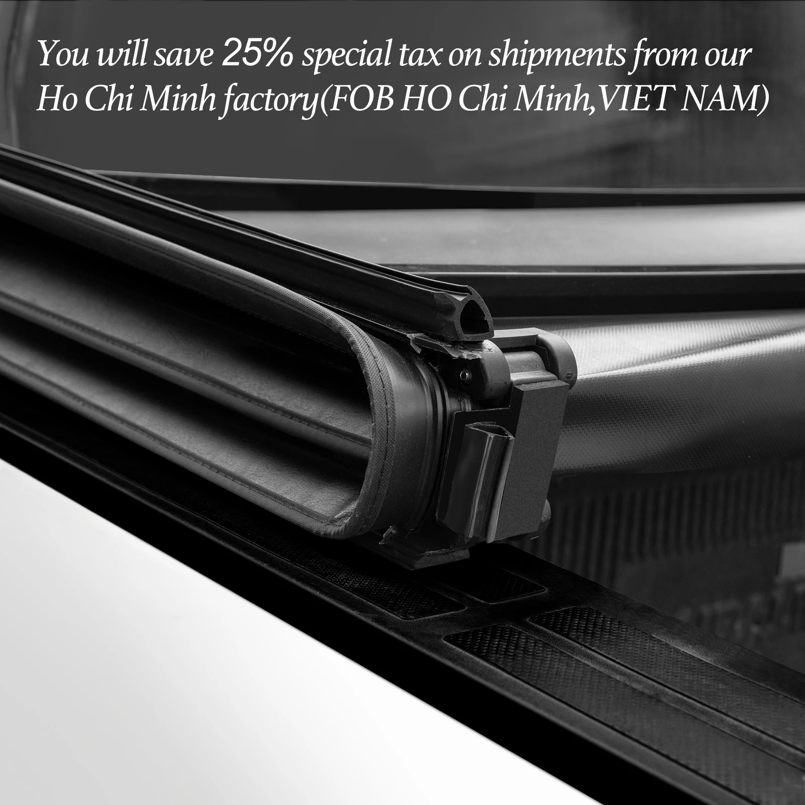 Waterproof Soft Vinyl Tri-fold Folding Truck Bed Tonneau Cover For Pick Up Covers Toyota  Dodge Ford F150 5.5 5.8 6.6 8'