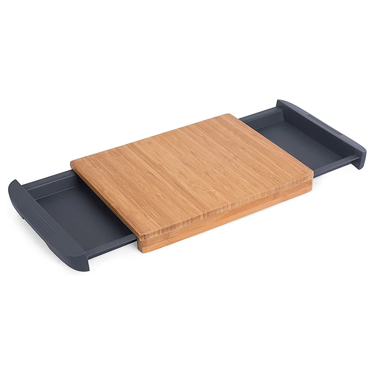 Manufacture High Quality Bamboo Cutting Board with Removable Drawer for Kitchen Prep Storage