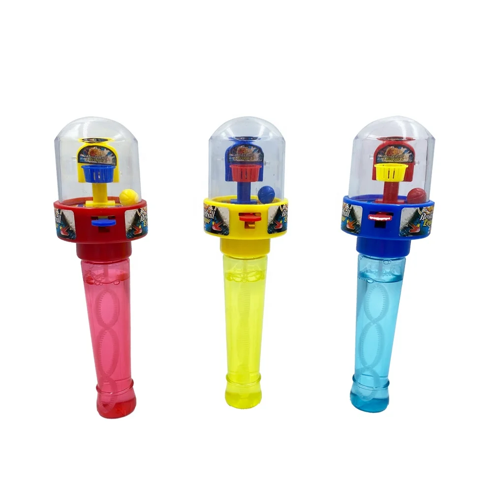 JollySweets hot sale mini basketball hoop game with bubble water stick plastic candy toy