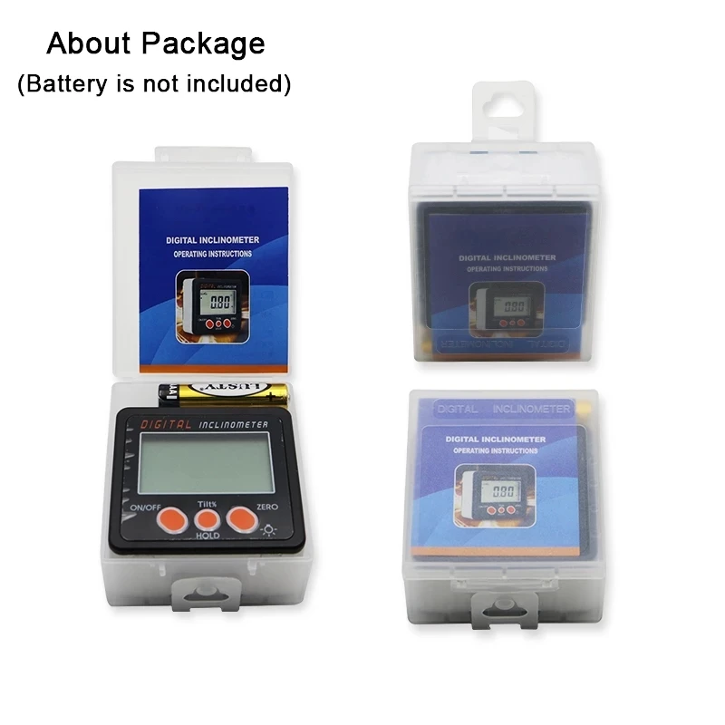 New Mini Digital Protractor Inclinometer Electronic Level Box Angle Gauge Meter Aluminum Alloy Magnetic Base Measuring Tools