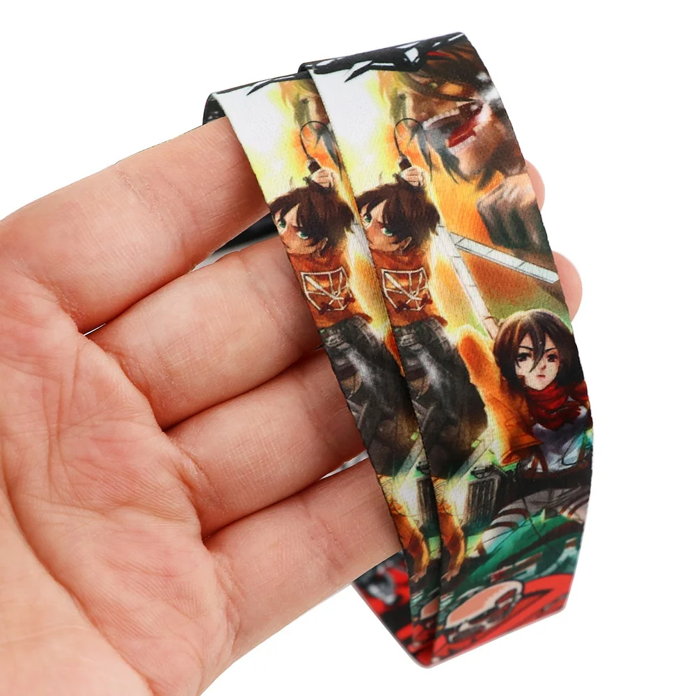 Attack On Titan Factory Design Lanyard Anime Custom Pattern Neck Strap Fashion ID Card Key Phone Keychain Lanyards for Fans