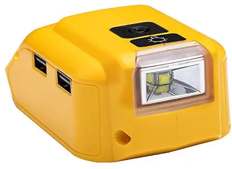 DCB090 двойной USB светодиодный преобразователь света зарядное устройство для DEWALT 20 в литий-ионный аккумулятор конвертер с зарядным устройством адаптер