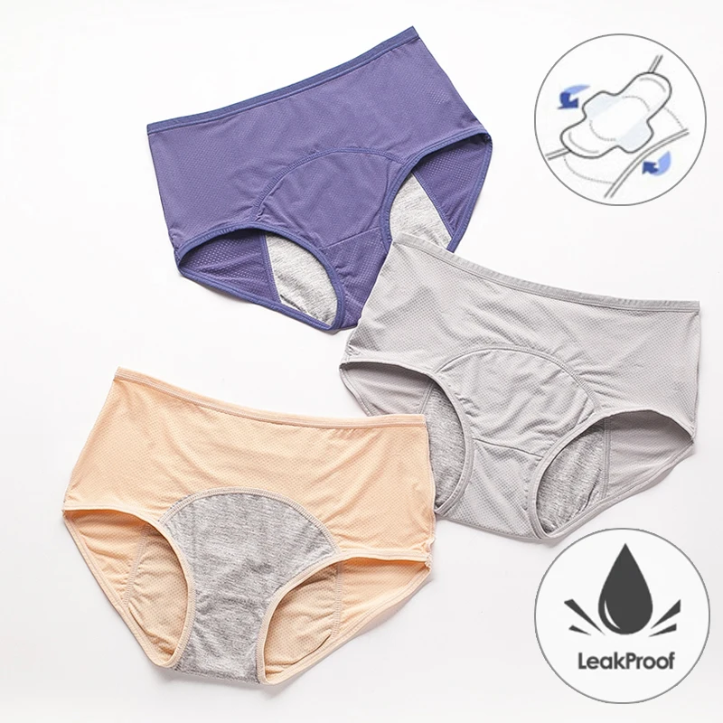 Leak Proof Menstrual Panties Physiological Pants Women Underwear Period Cotton Waterproof Briefs Plus Size Female