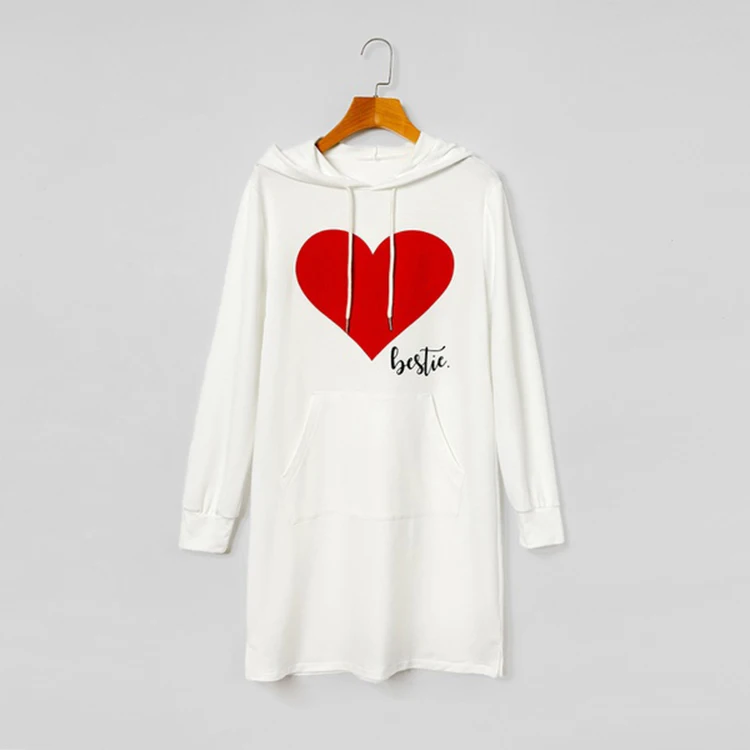 
2021 Fashion Designer 3-Piece Heart Hoodies Dress Mother And Daughter Matching Outfits Family Matching Clothes Set 