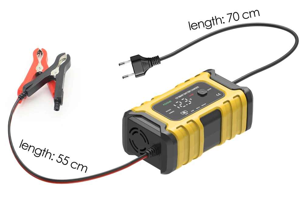 Car Battery Charger Full Auto 12V 6A Pulse Repair LCD Display Smart Fast Charge AGM Deep cycle GEL Lead-Acid Charger