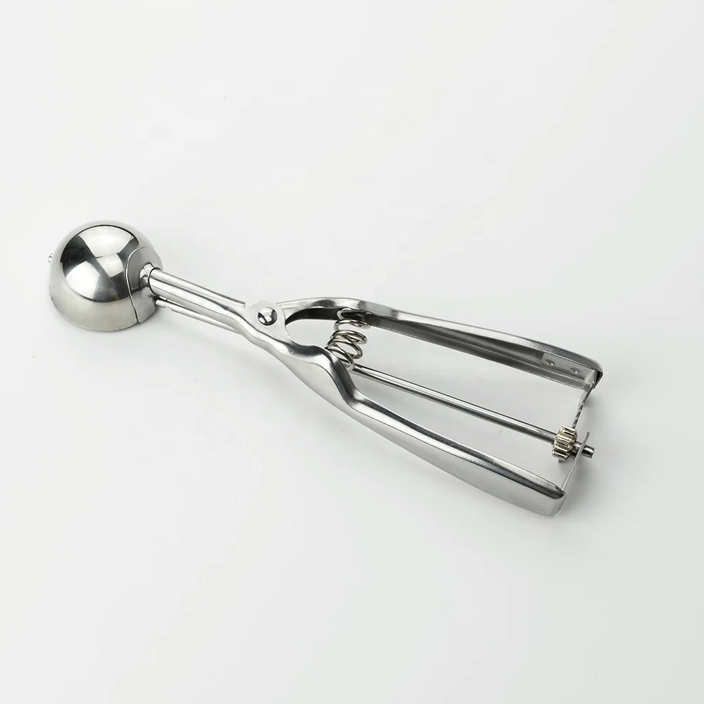 Wholesale food grade customized kitchen utensils 4cm metal stainless steel ice cream scoop