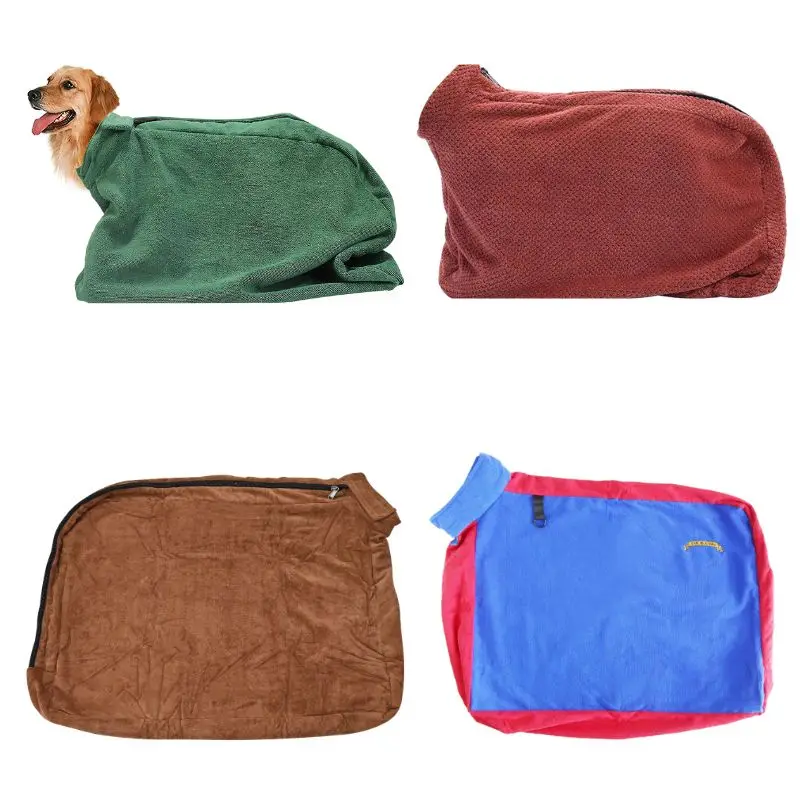 Cozy Polyester Fast Dry Pet Towel Eco-Friendly Dog Towel for Small Animal Bath Available in Blue and Coffee