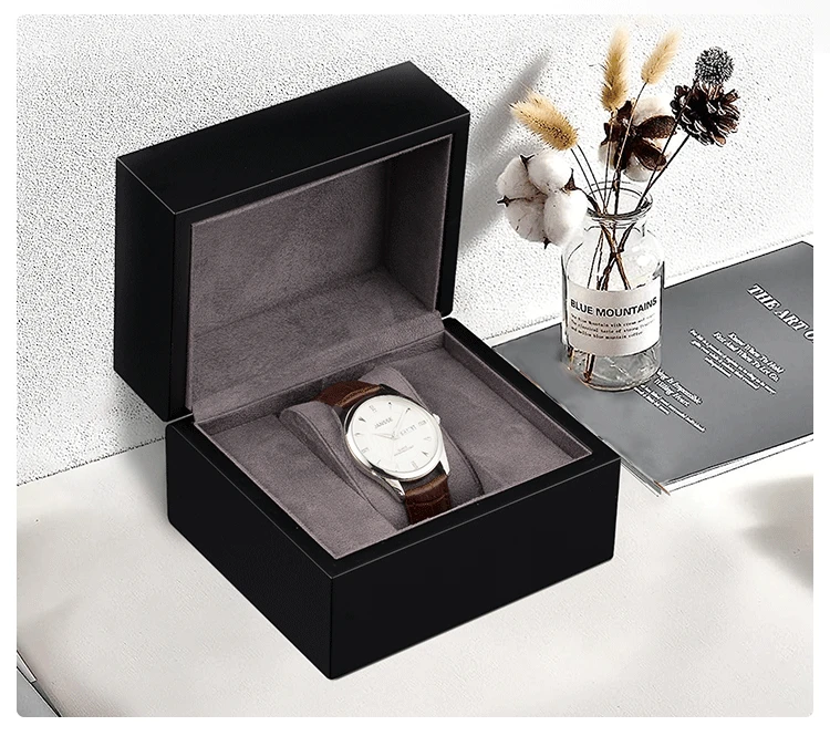 2024 New Style Custom luxury packaging watch box display pu leather wooden watch gift case for travel watch boxes