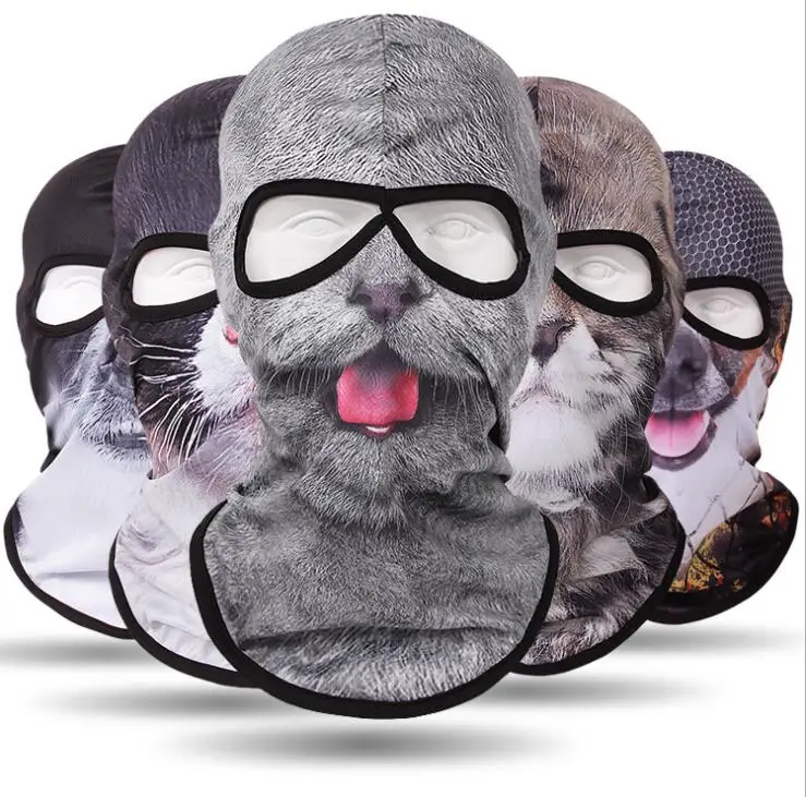 Outdoor UV protection Breathable ice silk  cooling 2 two Hole animal head balaclava hat Full Face masks