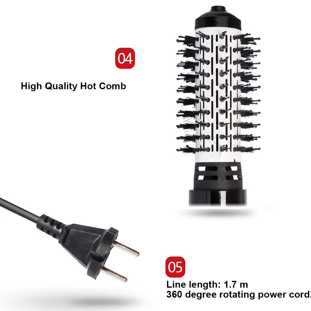 Popular salon beauty hot air comb hair dryer brush 3 in 1 hair dryer comb automatically rotates electric straighten brush