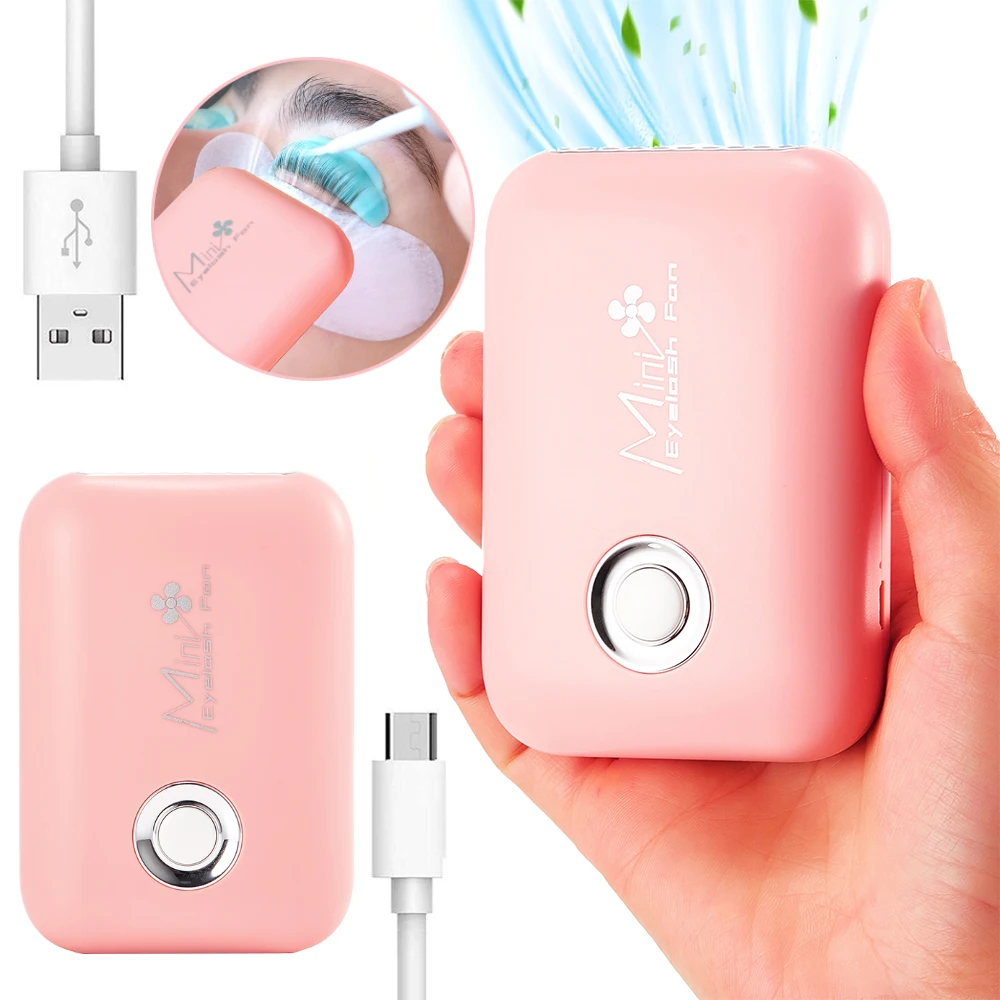 Mini Eyelash Fan Portable Lash Dryer Handheld Rechargeable USB Eyelash Fan for Eyelash Extension