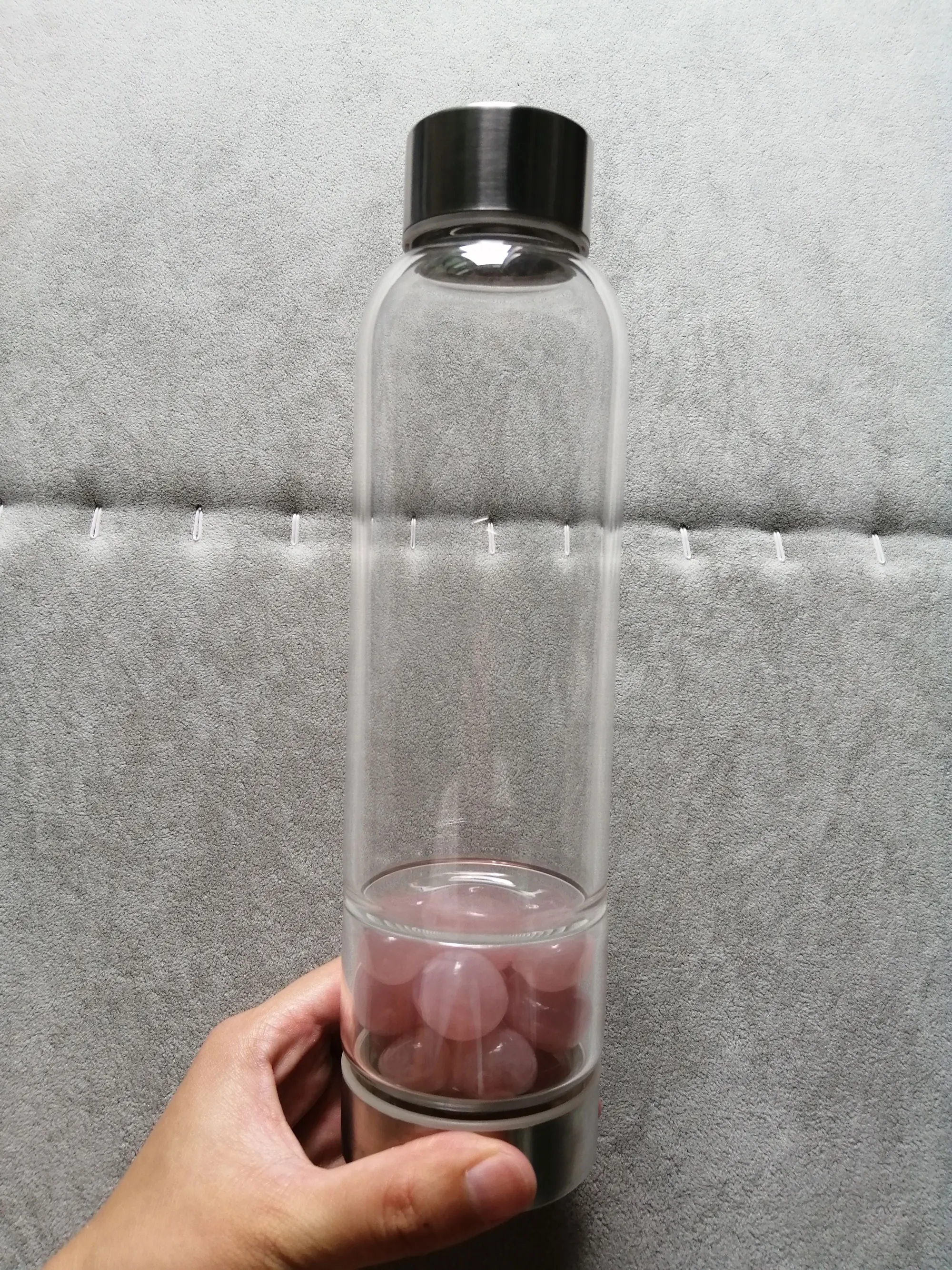 Бутылка для воды из натурального хрустального драгоценного камня, восстанавливающий эликсир, стеклянная бутылка для воды