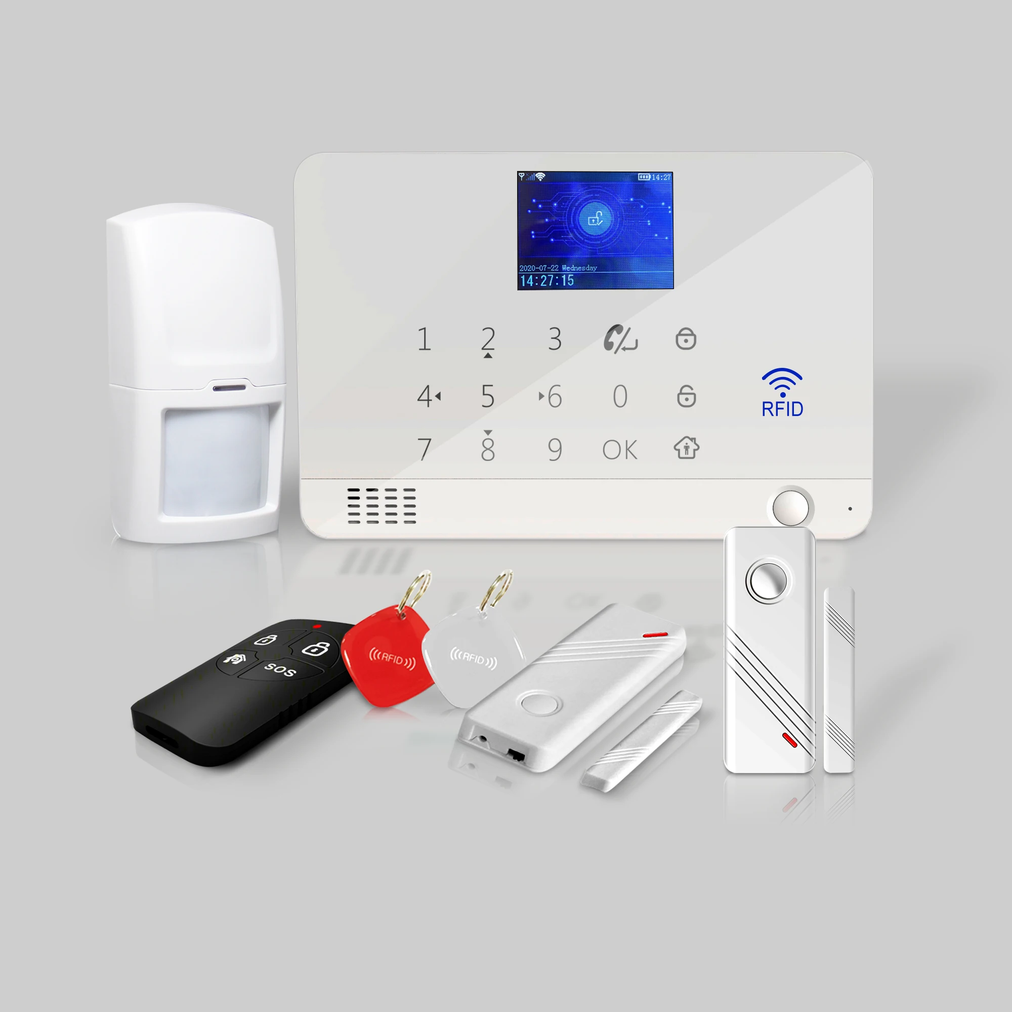 Manufacturer Touch Screen GSM Wireless Wifi Tuya Fire Smoke Smart Home Burglar Alarm Security System