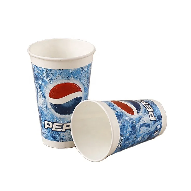 
Summer cold drink double PE coated paper cup cola juice soda logo customized disposable wholesale 