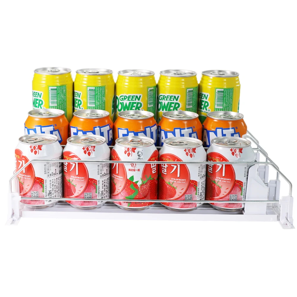 Wholesale Custom Supermarket Drink Organizer For Fridge Plastic Spring Loaded Beverage Dispenser ACryl Drink Pusher