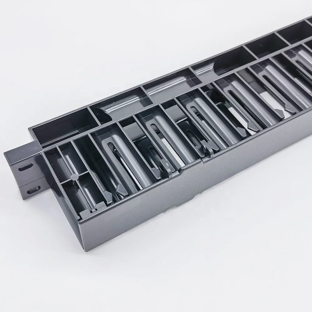 1U стойка, горизонтальный органайзер для кабелей, сетевая кабельная панель, 19 дюймов, пластиковый стеллаж для управления кабелями