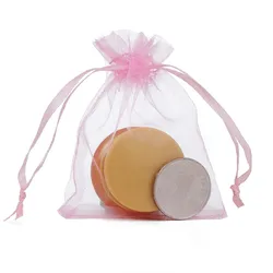 24 colors Custom size Logo Drawstring Gift Pouch Jewelry Mesh Packaging Organza Bag