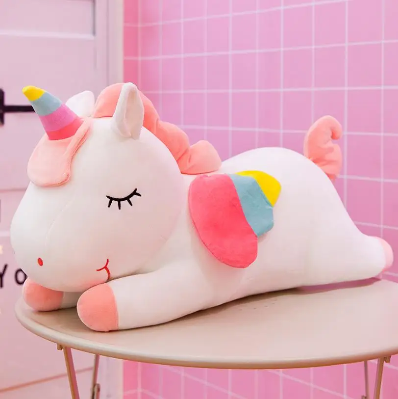 Creative plush toy large lying unicorn doll with the same fashion pillow children gift
