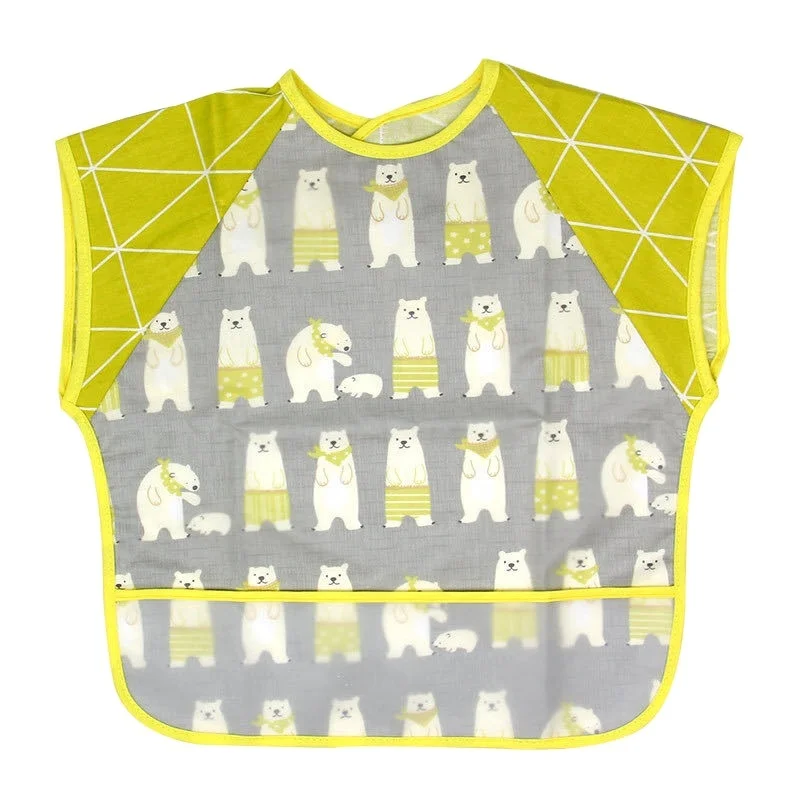 
2021 Hot Sale Bibs Printed Yellow Soft Waterproof Baby Cloth Bibs 