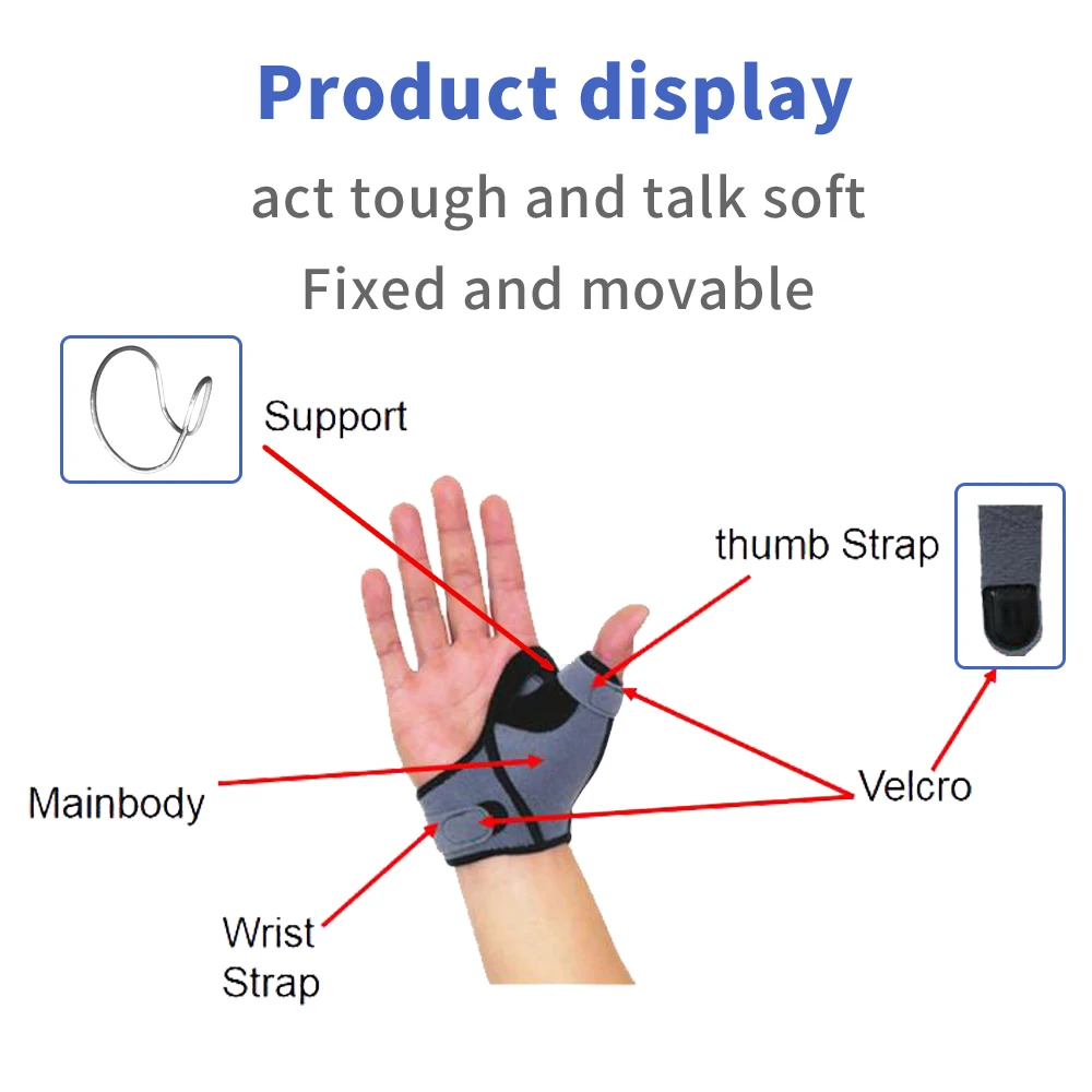 Medical Equipments Hot Selling Wholesale Adjustable  With Thumb Loop Thumb Brace Stainless Steel Ring Support Thumb Gloves