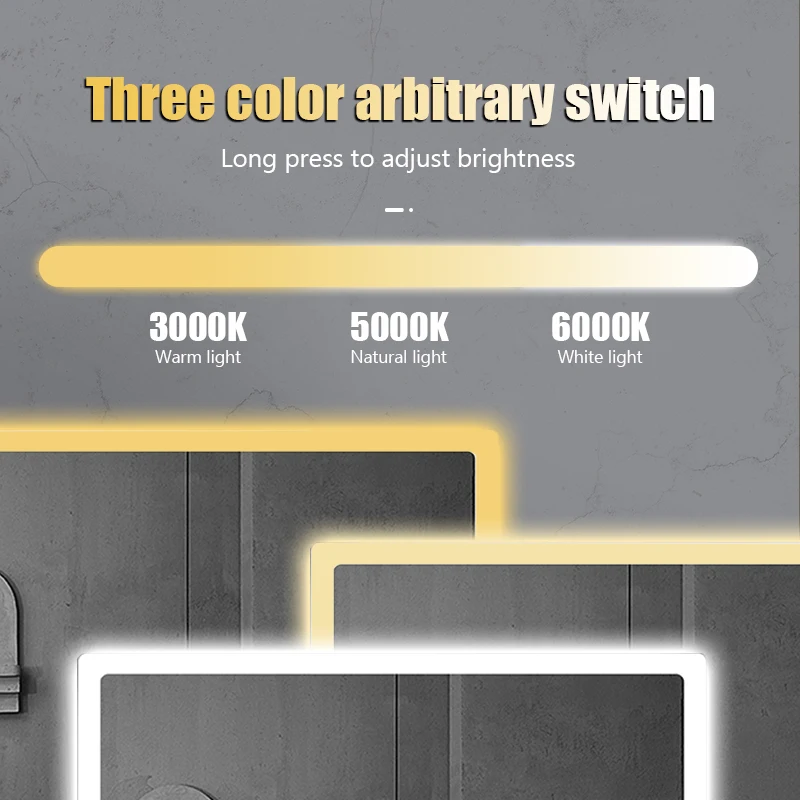 Tempo Plugged Led Smart Mirror Aluminum Frame Profile Mirror Led Dressing Table Mirror Cabinetp Bathroom