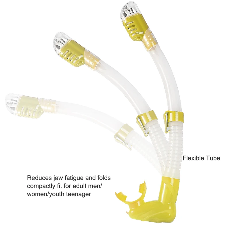 Swimming Snorkels Portable Silicone Snorkel Tube Breathing Tube Full Silicone Scuba Free Diving Wet Snorkel Tube For Adult