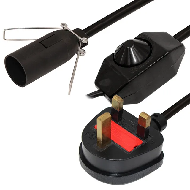 H03VVH2-F 0 75 мм диммер 303 переключатель света шнур с E14 E27 держатель 10A Великобритания Plug Соляная Лампа Шнур питания