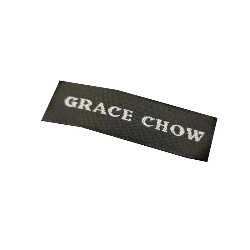 
High-end cotton woven label high density woven clothing label 