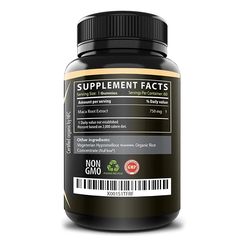 Private Label Maca gummy for tonifying the kidney and strengthening yang