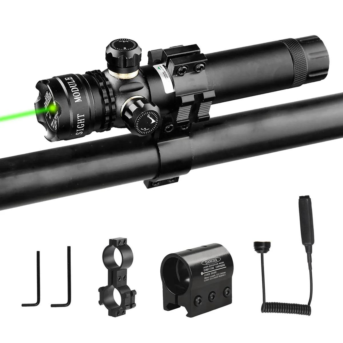 Tactical Green Laser Sight Dot Scope Remote Swith  Mounts