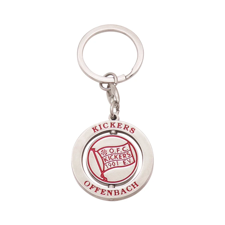 Custom World Soccer 3D Rotating Trophy Keychain Football Award Key Ring With Official Emblem for Football Fans