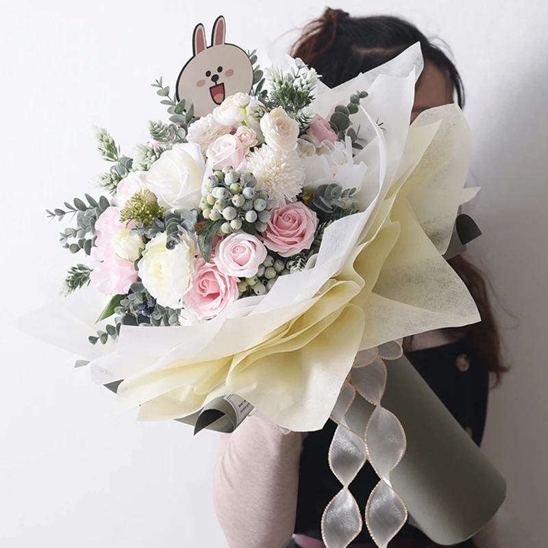  Wholesale High Quality Flower Gift Wrapping Paper Waterproof Milk