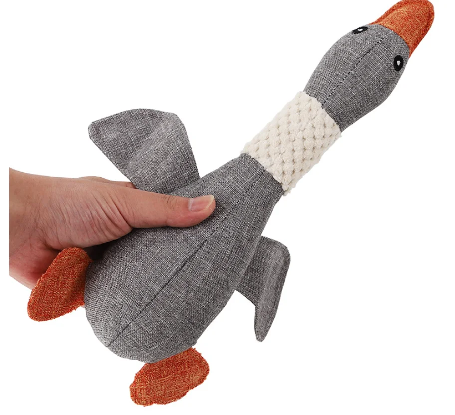 C&C Dog Chew Toys Pet Wild Goose Stuffed Plush Puppy Squeaky Dog Toy for Small and Medium Dogs