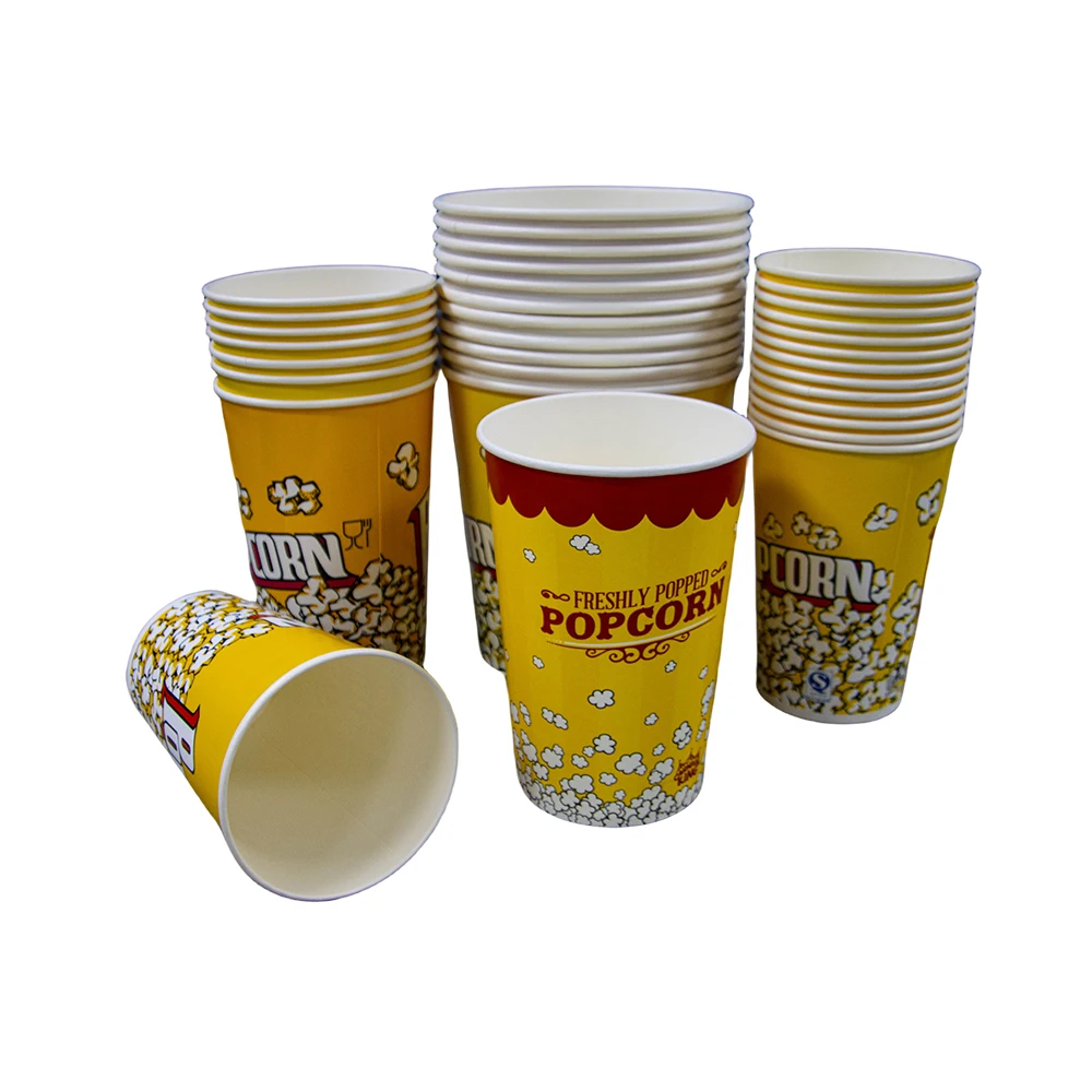 Kingwin Wholesale Cheap Disposable Pop Corn Boxes Packaging Fashion Custom Printed Paper Popcorn Cup